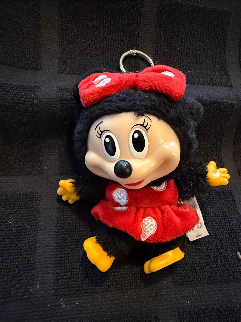 Red Polka-Dot Plush Character Keychain - Kids Stuffed Toy